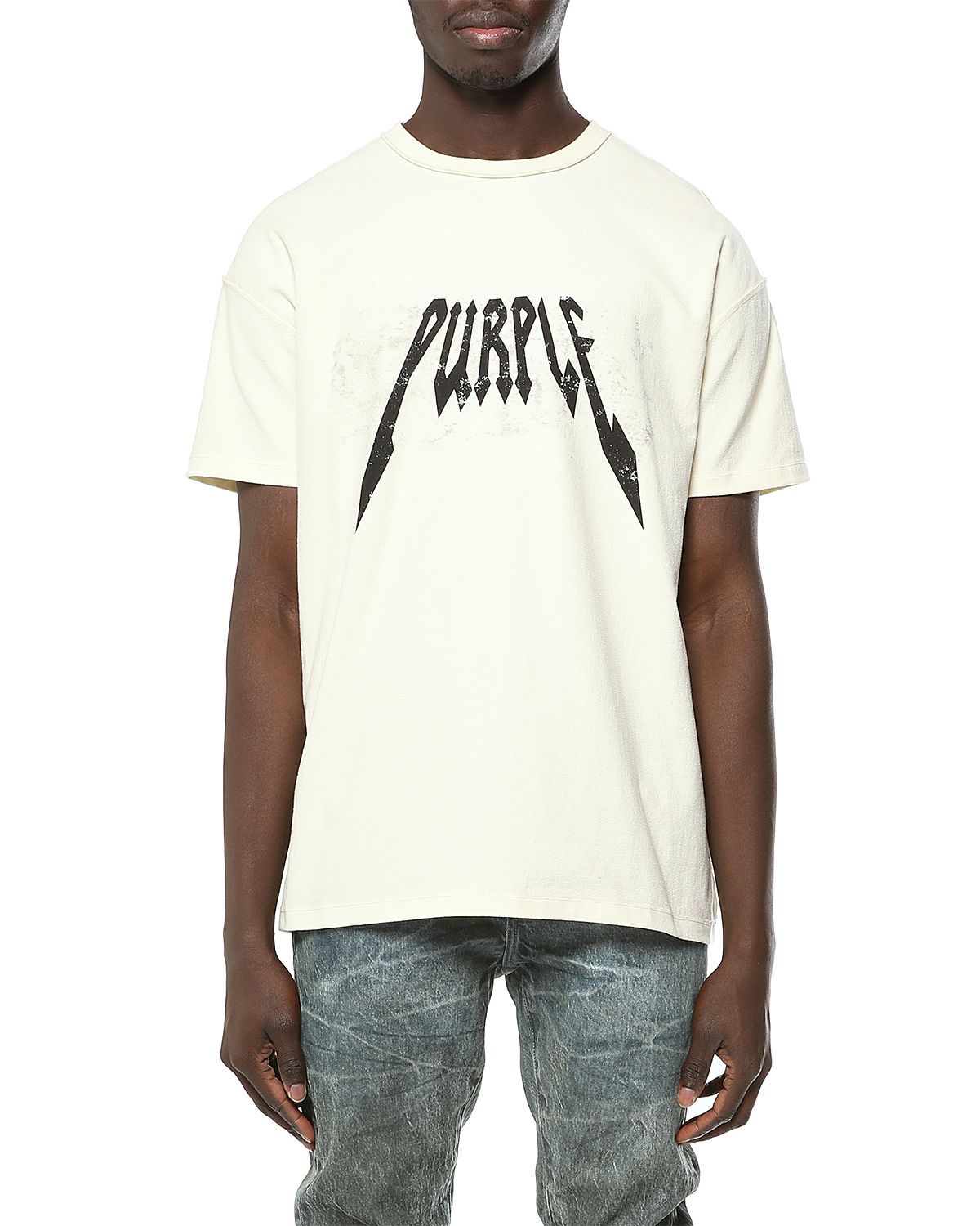 Purple Brand Inside Out Metal Logo Cotton T-Shirt