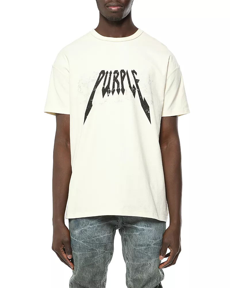 Purple Brand Inside Out Metal Logo Cotton T-Shirt