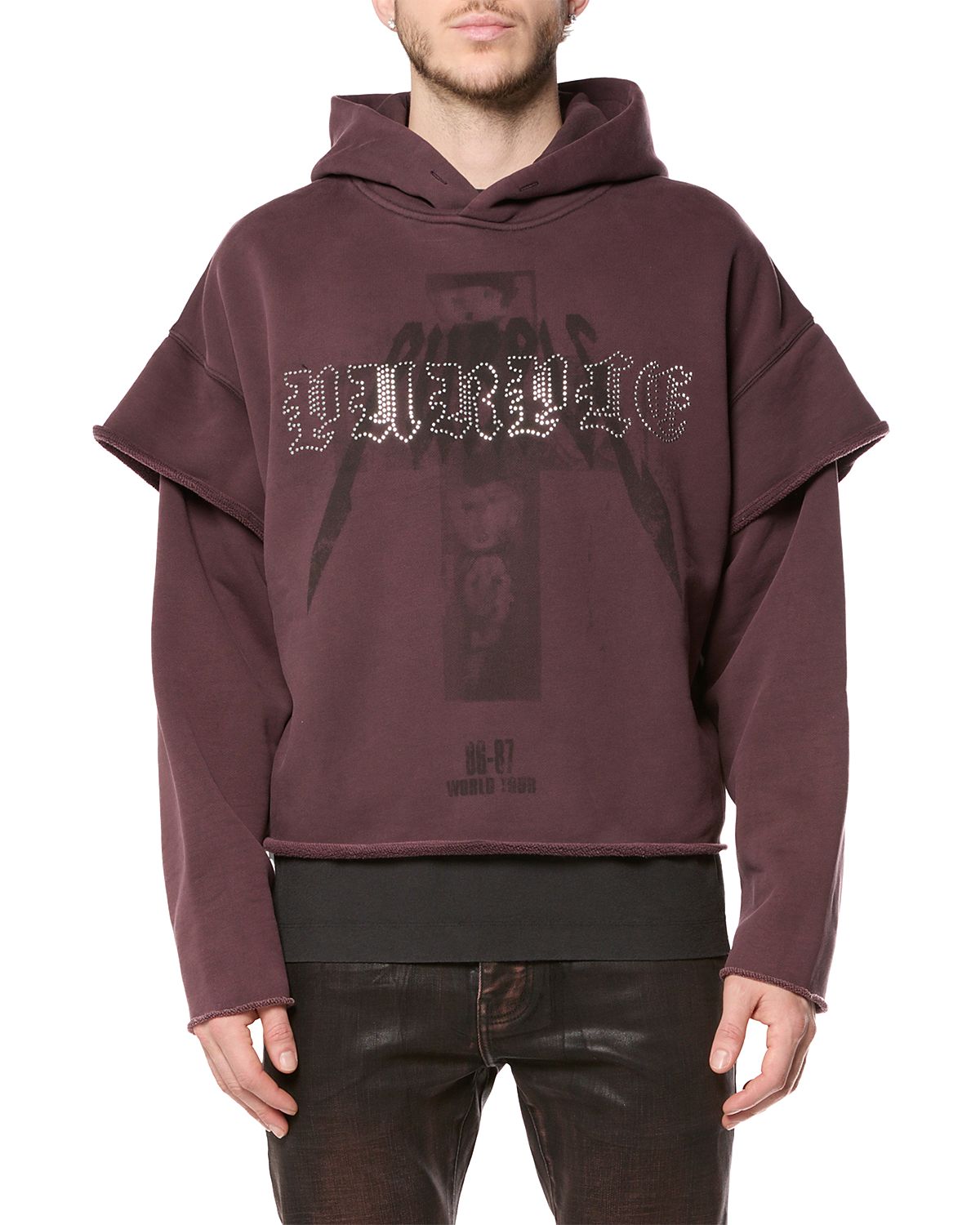 Purple Brand Tactical Layer Logo Graphic Cotton Hoodie