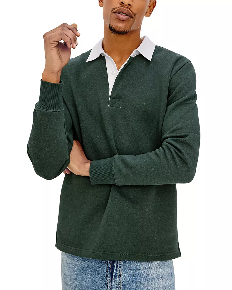 Rails Wright Relaxed Fit Solid Rugby Shirt