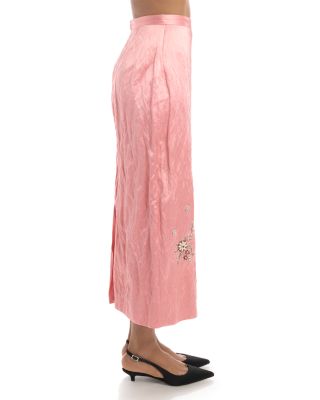 Textured Satin Pencil Midi Skirt - thumbnail 4