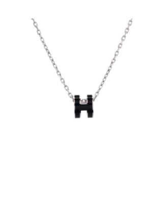 Mini Pop H Pendant Chain Necklace Metal and Enamel, 16"