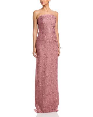 Metallic Jacquard Strapless Gown