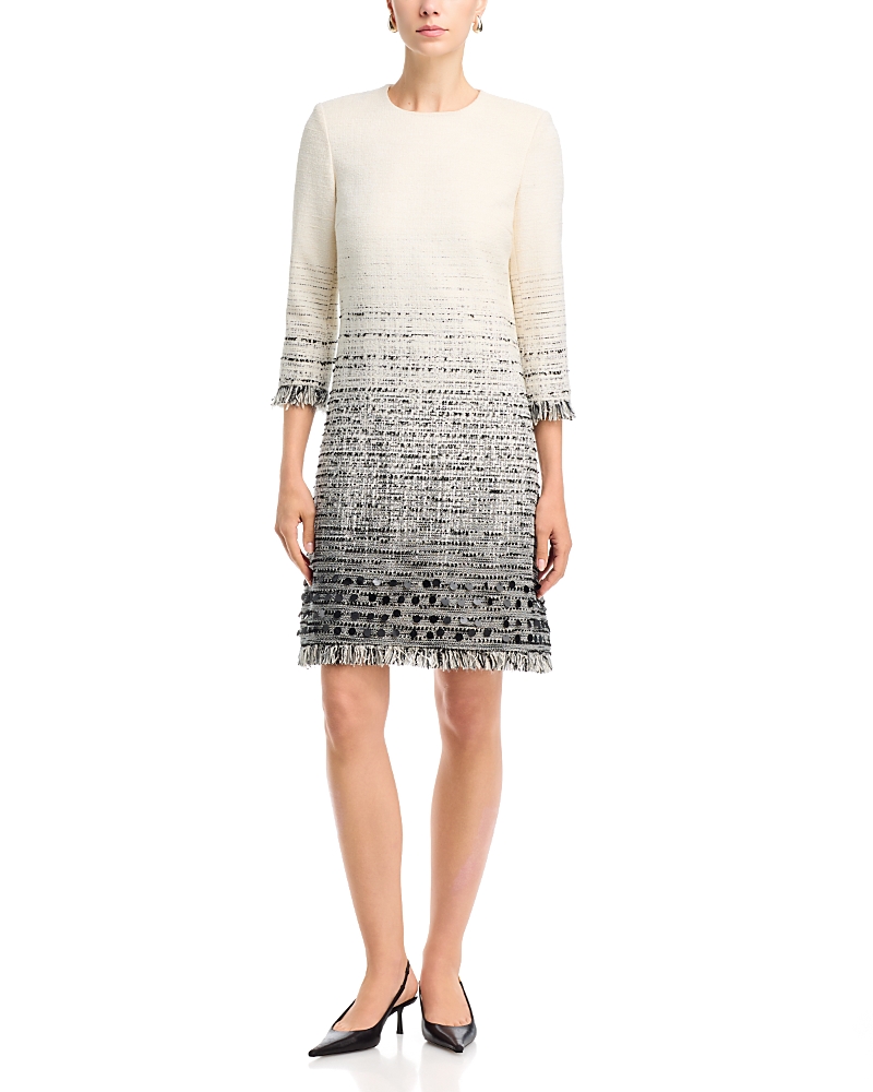 Teri Jon by Rickie Freeman Tweed Ombre Dress