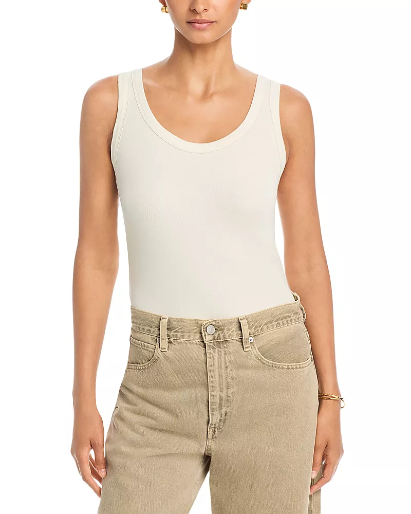 Fabiana Filippi Cotton Stretch Scoop Neck Tank Top