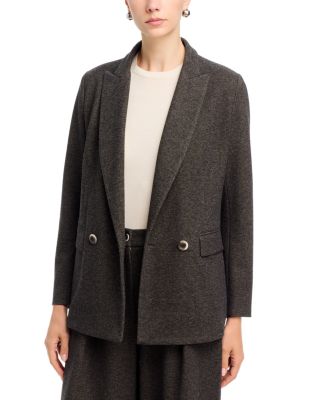 Diagonal Jacquard Double Breasted Blazer 
