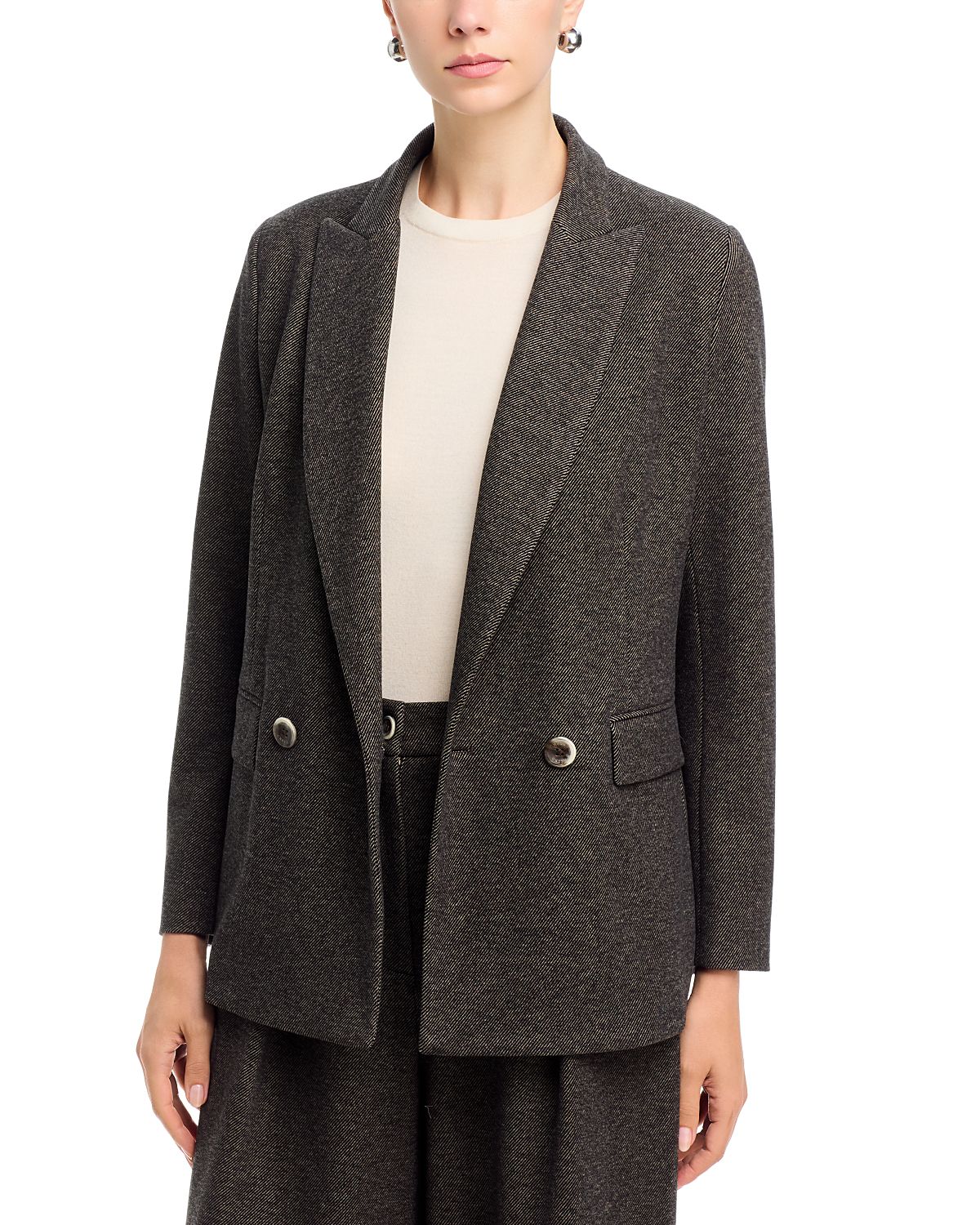 Herno Diagonal Jacquard Double Breasted Blazer