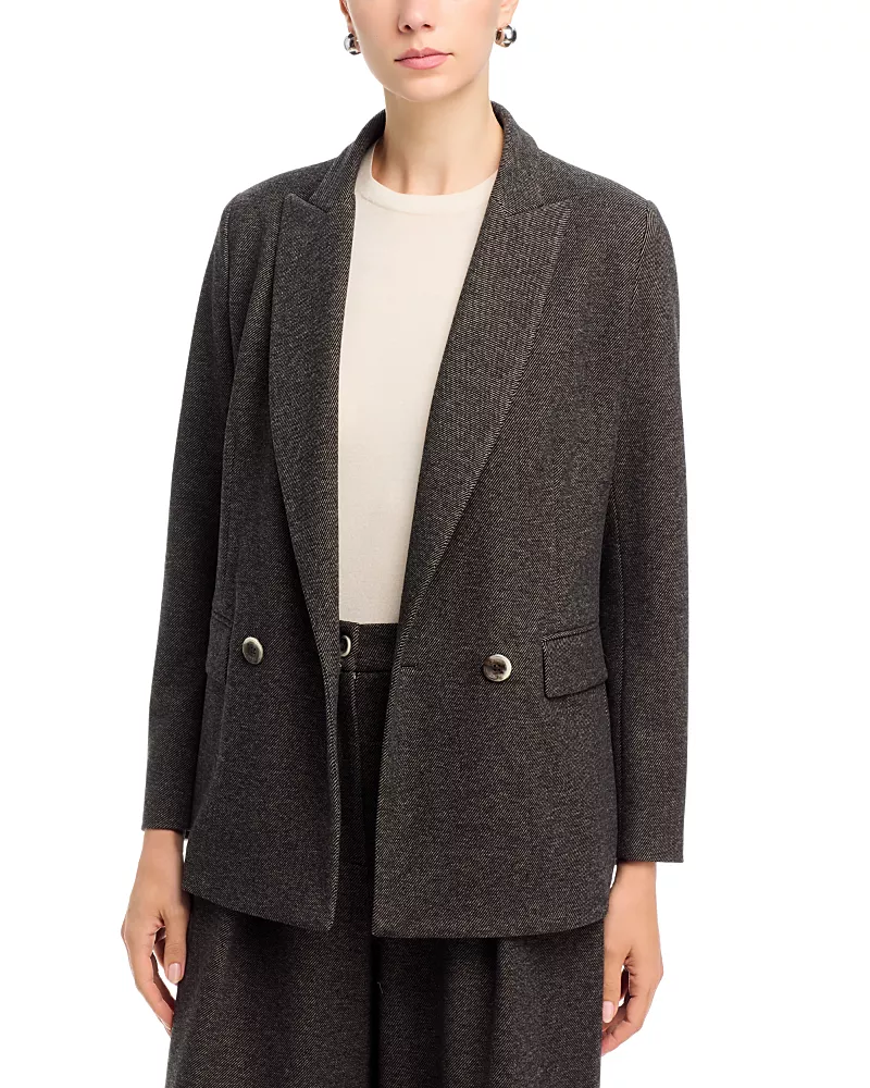 Herno Diagonal Jacquard Double Breasted Blazer