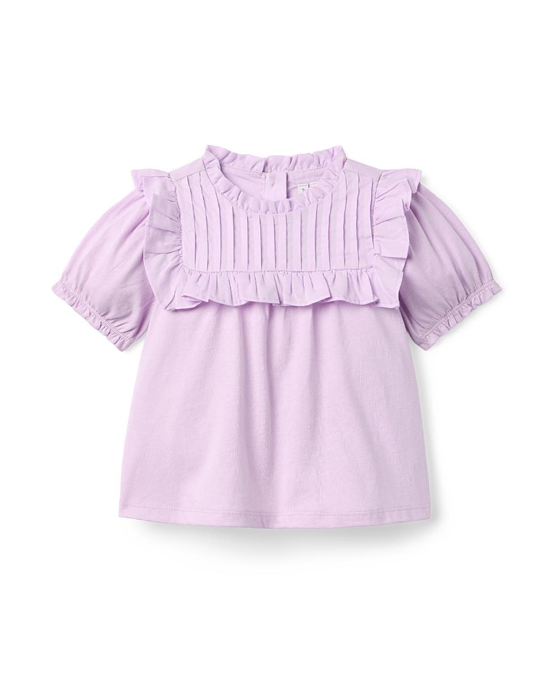 Janie and Jack Girls' Ruffle Pintuck Top - Baby, Little Kid, Big Kid