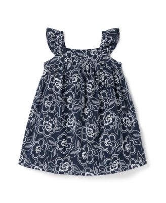  Girls' Embroidered Floral Flutter Sleeve Dress - Baby, Little Kid, Big Kid
