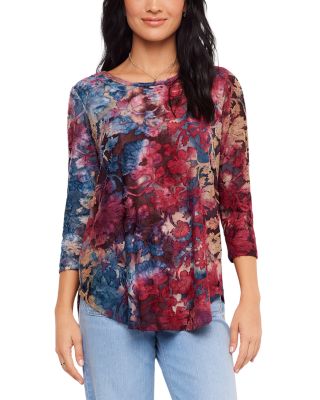 Tie Dye Burnout Shirttail Hem Top