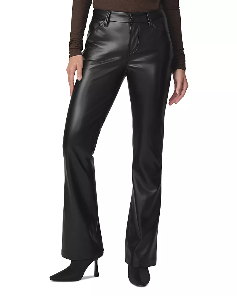 Joe's Jeans Faux Leather Mid Rise Jeans in Black