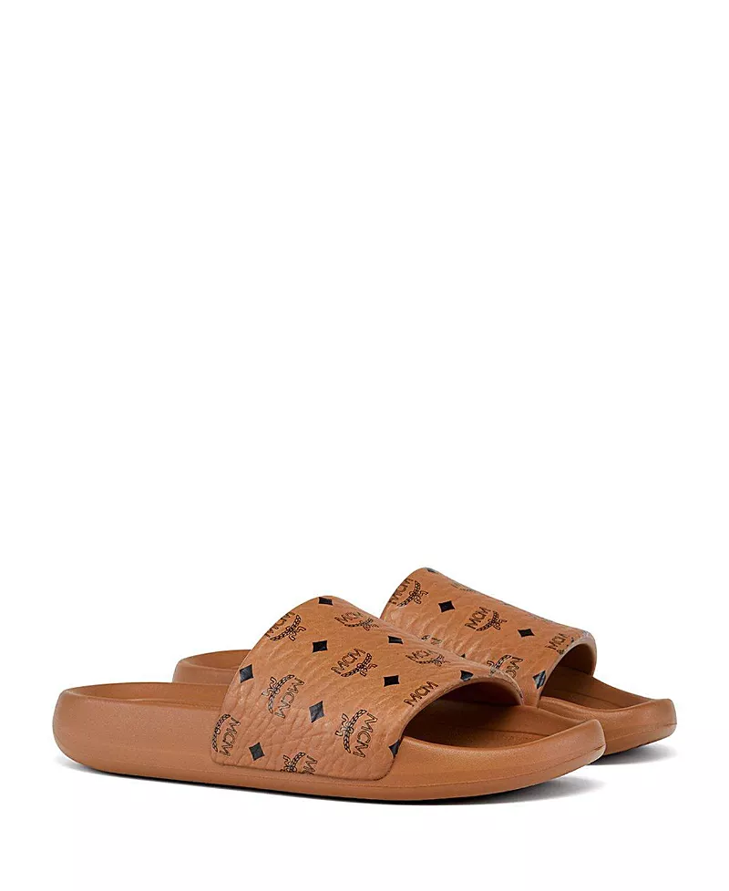 Mcm Women's Monogram Print Rubber Slides