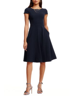  Livia Cap Sleeve Fit and Flare Midi Dress