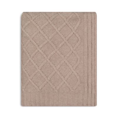 Diamond Knit Cashmere Throw Blanket