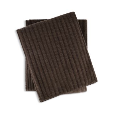 Chunky Ribbed Cashmere Throw Blanket