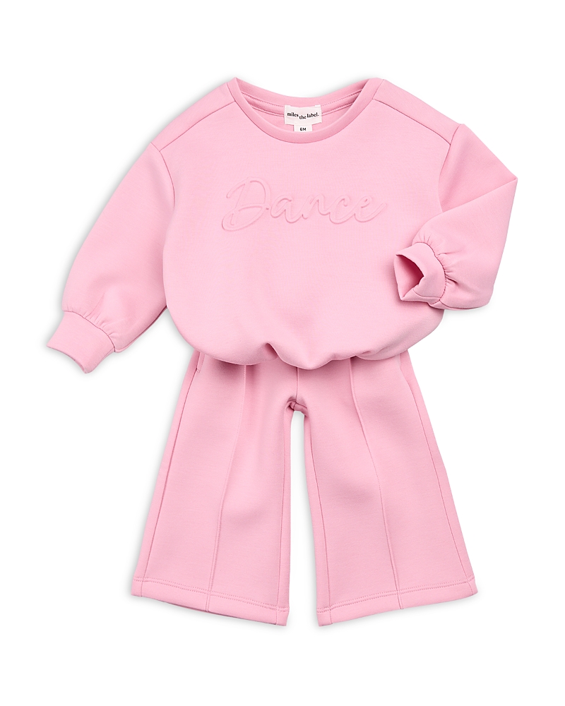 Miles The Label Girls' Long Sleeved Dance Sweatshirt & Jogger Pants Set - Little Kid, Big Kid In Pink