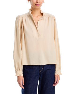 Dorien Cotton Ruffle Collar Top
