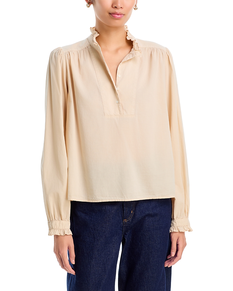 Xirena Dorien Cotton Ruffle Collar Top