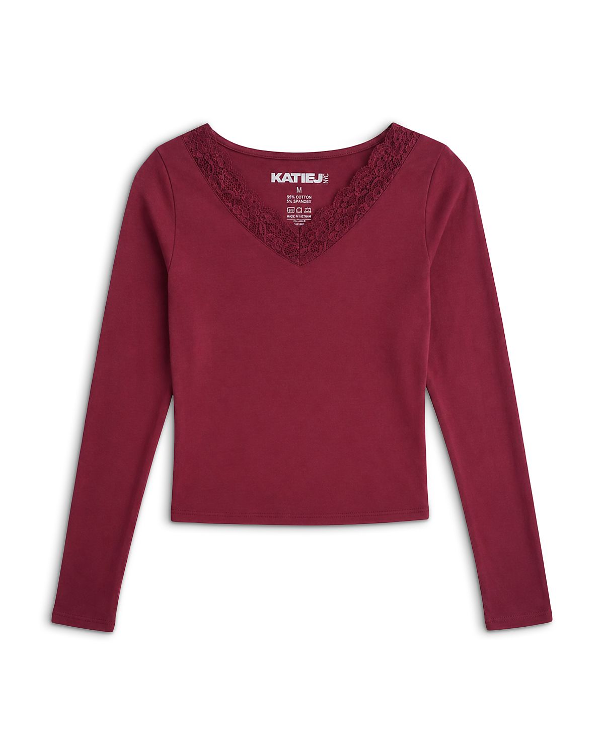 KatieJnyc Girls' Tween Melissa Long Sleeve V Neck Top - Big Kid