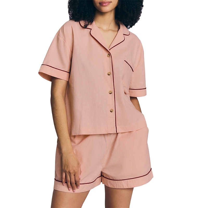 Piglet in Bed Plain Linen Blend Shorts Set