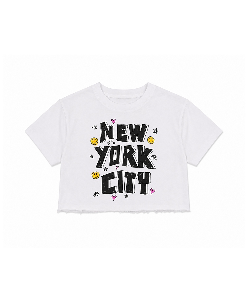 Prince Peter Collection Girls' Ny City Doodle Distressed Crop Top - Big Kid