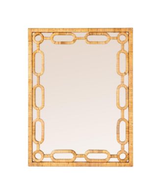  Woven Rattan Chain-Link Frame Mirror