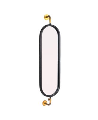 Oval Metal Framed Wall Mirror with Brackets