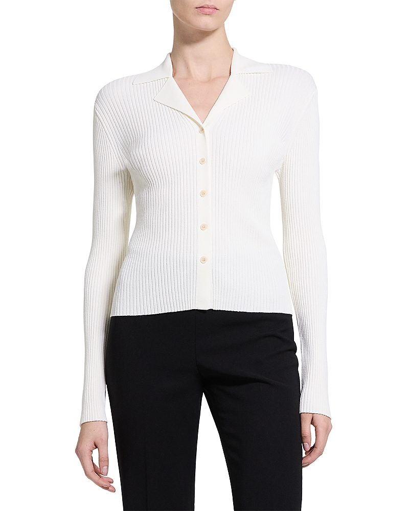 Theory Rib Knit Slim Fit Cardigan Sweater