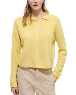 Taylor Cashmere Funnel Neck Cardigan Sweater