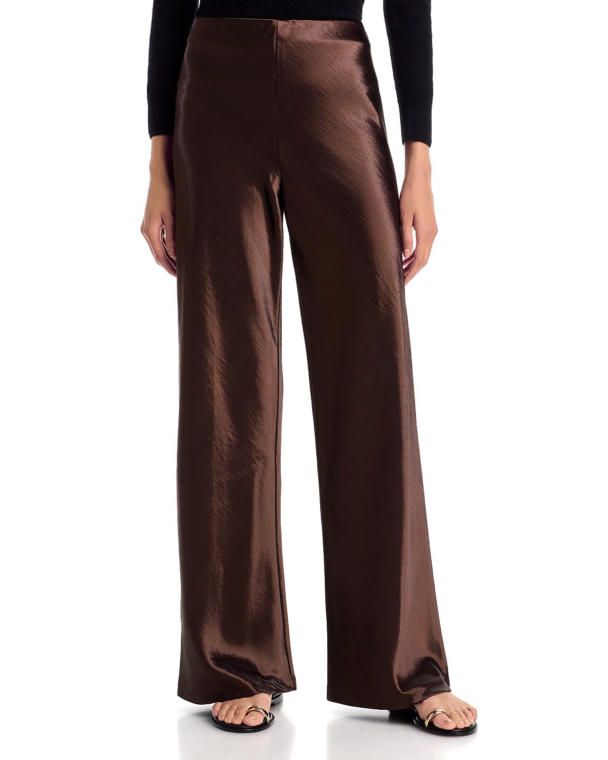 Aqua Satin Bias Cut Pants - Exclusive