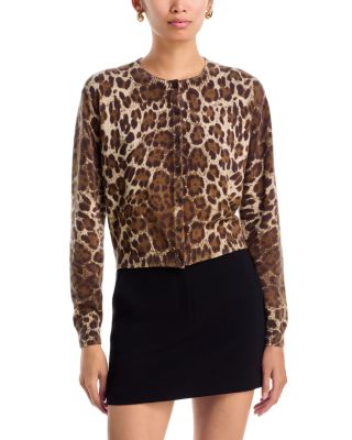 Ilana Leopard Print Crewneck Cardigan - Exclusive