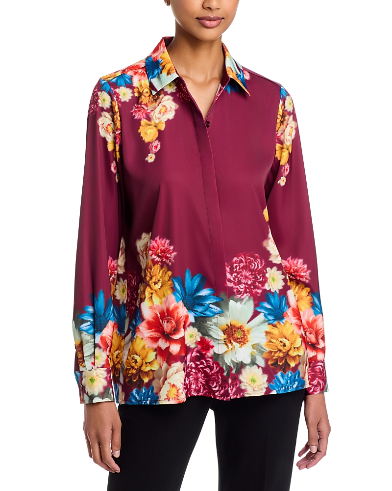 T Tahari Button Down Tunic Blouse