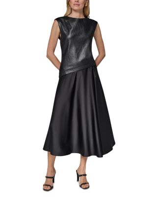 Mixed Media Angled Seam Dress