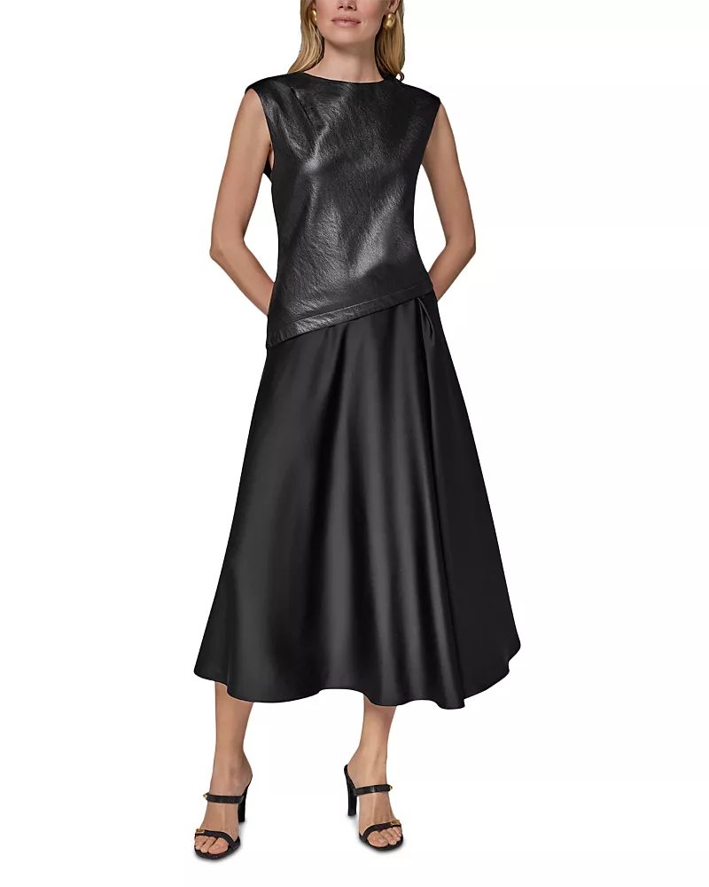 Donna Karan New York Mixed Media Angled Seam Dress