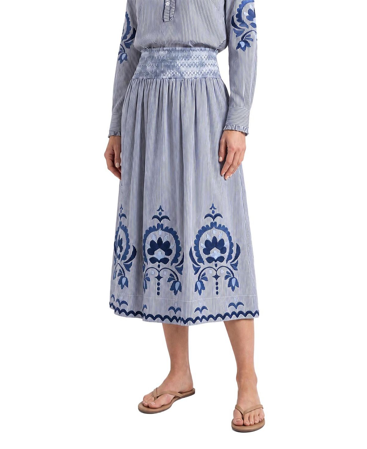 Cartolina Georgia Embroidered Midi Skirt