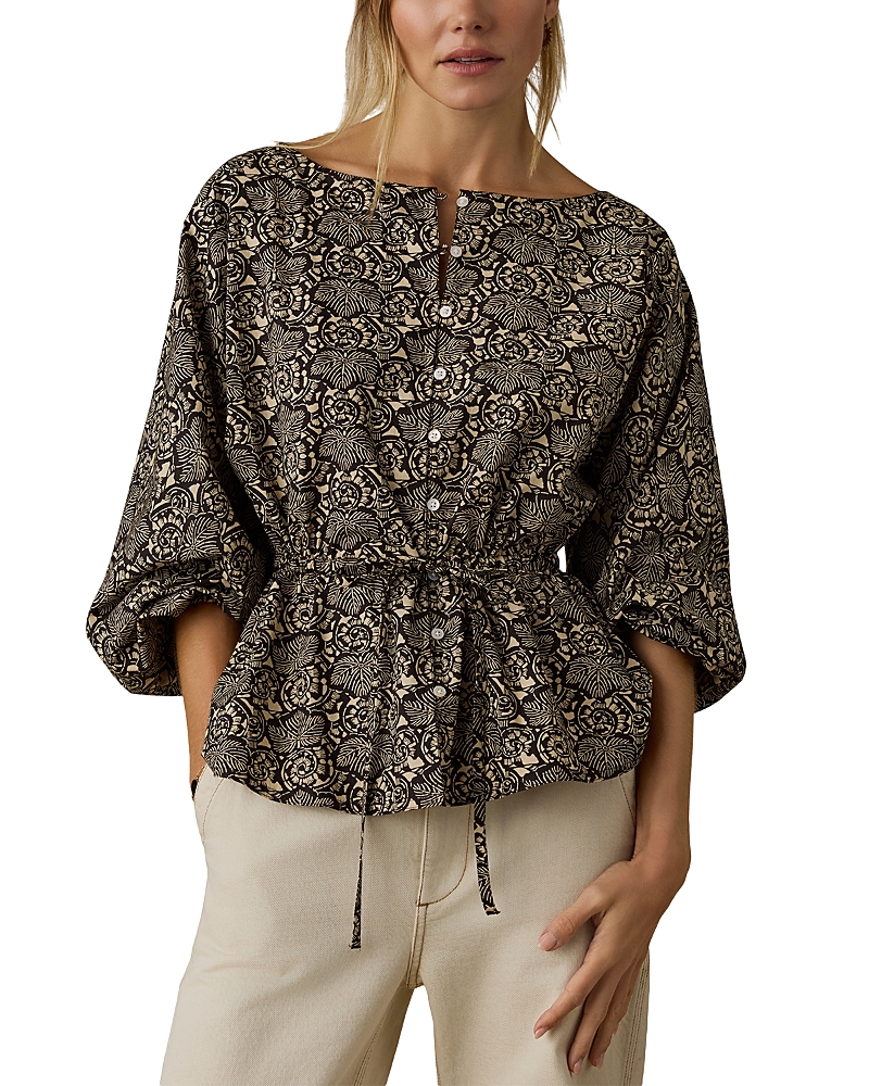 Faherty Coastal Cotton Faye Top In Night Bloom