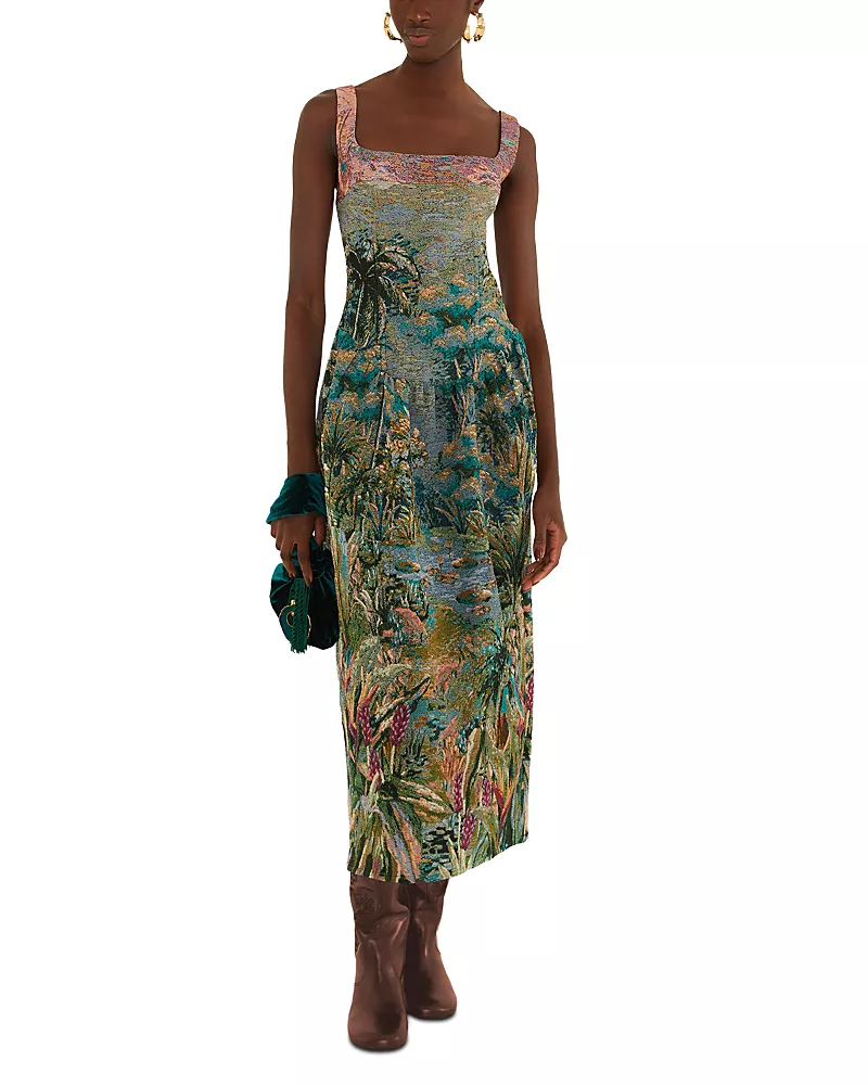 Farm Rio Petricor Sleeveless Midi Dress