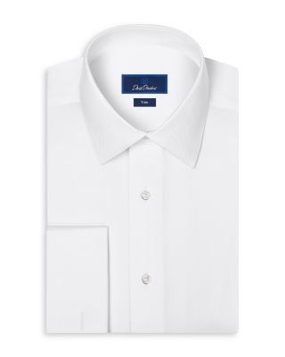 Trim Fit Cotton Herringbone Formal Shirt