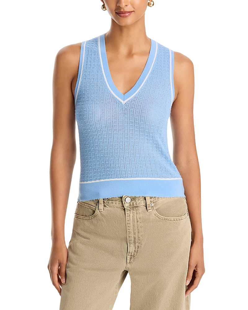 Re/Done Avery Wool Blend V Neck Vest