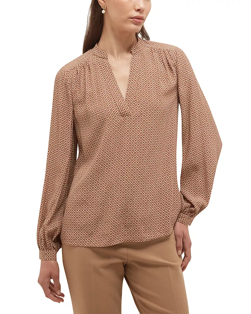 Hobbs London Mila Split Neck Blouse
