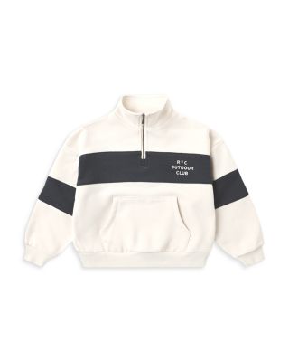 Unisex Panel Stripe Half Zip Outdoor Club Sweatshirt - Little Kid, Big Kid