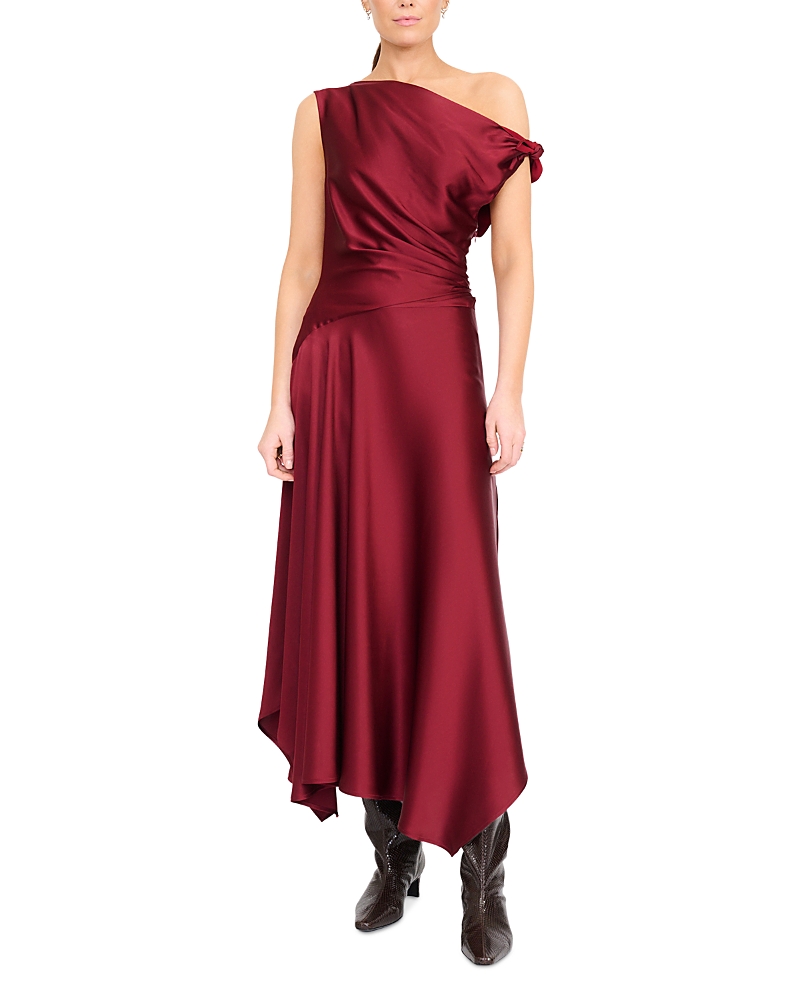 Staud Portia Stretch Silk Off-the-Shoulder Dress
