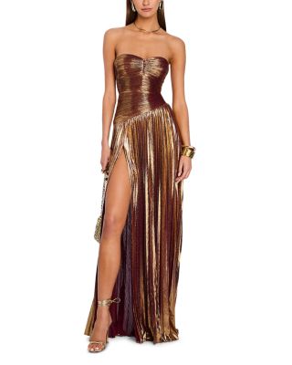Saba Strapless Pleated Gown