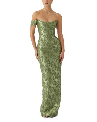 Jackson Cotton Blend Brocade Gown