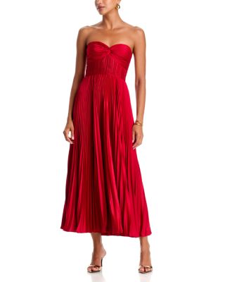 Ruched Bustier Pleated Dress