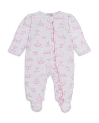 Girls' Princess Castle Print Ruffled Zip Footie - Baby