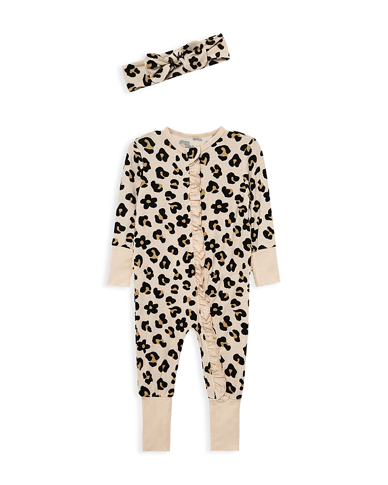 Little Me Girls' Leopard Coverall and Headband - Baby