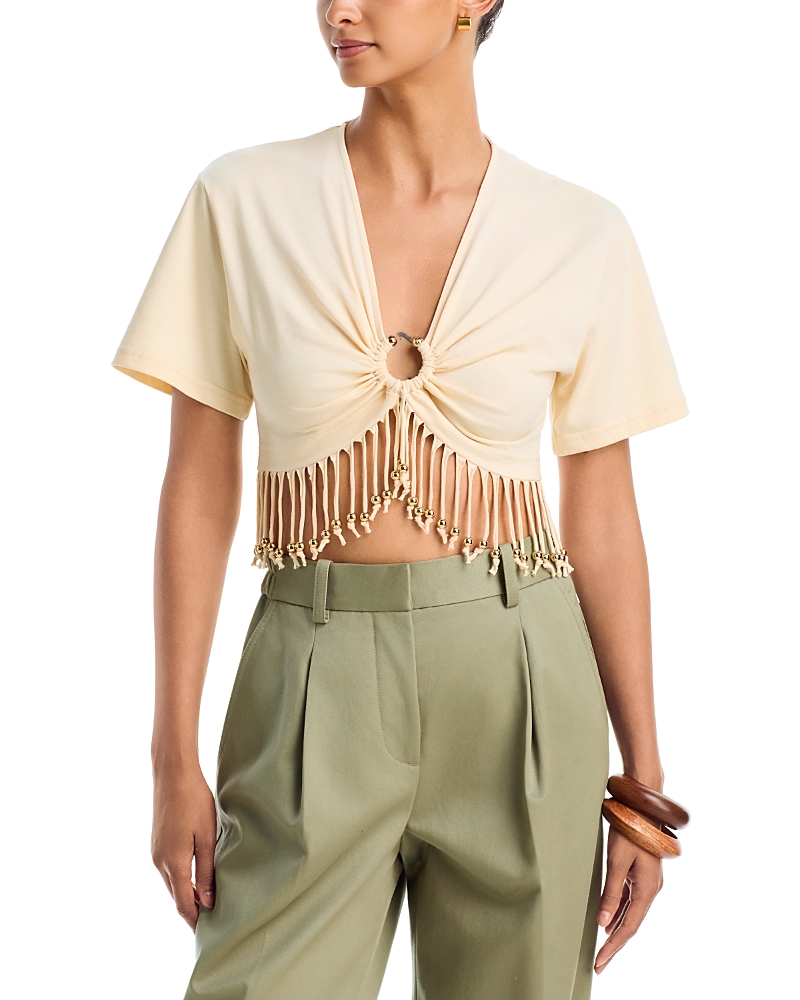 Rabanne Bead Embellished Fringe Top