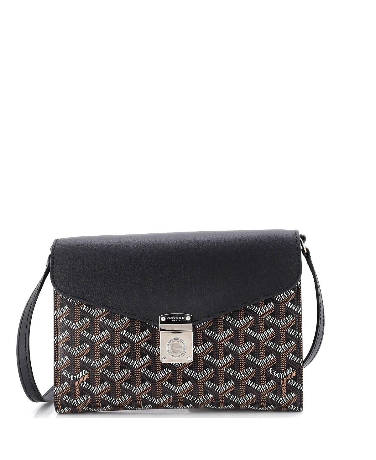 Pre-Owned Goyard Chypre Wallet on Strap Coated Canvas with Leather